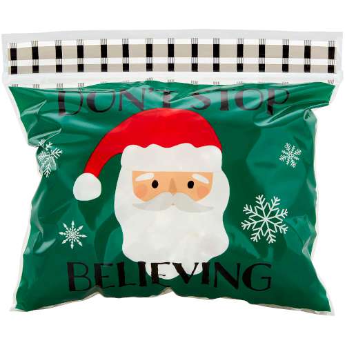 Santa and Snowflake Resealable Treat Bags - Click Image to Close